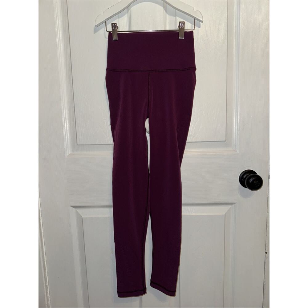 ATHLETA Warp Knit 7/8 Tight Yoga Pant‎ Womens Size XXS Velvet Plum Purple